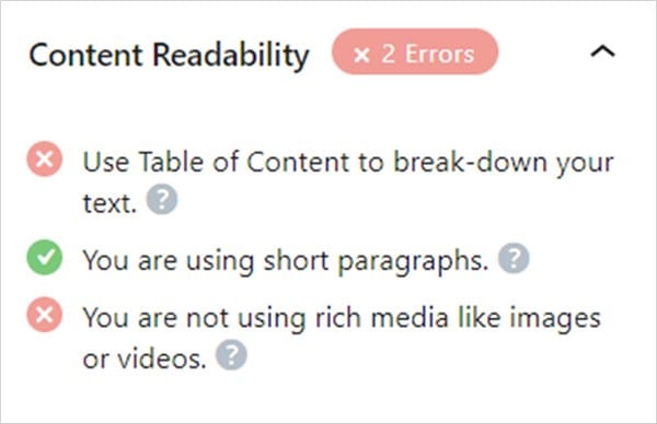 WordPressのSEOプラグイン_Rank MathのSEO評価事例（Content Readability）